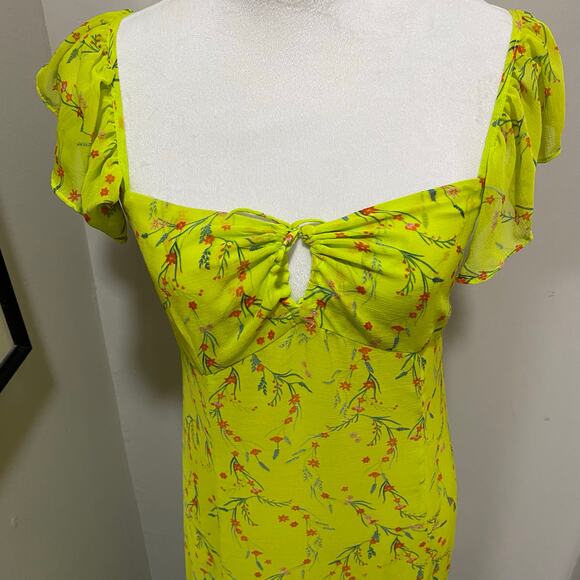 Free People Intimately Sunbright Maxi Slip Size Large Yellow-Green Dress - Picture 4 of 13